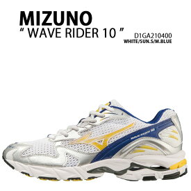 Mizuno ミズノ スニーカー WAVE RIDER 10 D1GA210400 ウェーブライダー 10 WHITE SUNSTRUCK MAZARINE BLUE ホワイト サンストゥラック マザリーン ブルー シューズ ランニングシューズ ジョギングスニーカー メンズ レディース 男性用 女性用 男女兼用【中古】未使用品