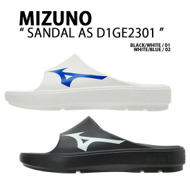 Mizuno ミズノ サンダル SANDAL AS D1GE2301 シャワーサンダル スライドサンダル BLACK WHITE シューズ スリッパ ロゴ 一体型サンダル ブラック ホワイト メンズ レディース【中古】未使用品