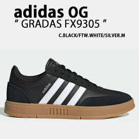 adidas Originals アディダス オリジナルス スニーカー GRADAS FX9305 BLACK GUM グラダス スリーストライプ シューズ スウェードアッパー レザー ブラック ホワイト シルバー クラシック メンズ レディース【中古】未使用品