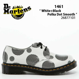 Dr.Martens ドクターマーチン レザーシューズ 3ホールシューズ 1461 White+Black Polka Dot Smooth 3 EYE SHOE 26877101 1461 ホワイト ブラック ポルカ ドット レザー シューズ ラバーソール レディース 女性用【中古】未使用品