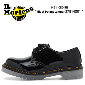 Dr.Martens ドクターマーチン レザーシューズ 3ホールシューズ 1461 ICED BN Black Patent Lamper 3 EYE SHOE 27814001 アイス BN ブラック パテント エナメル レザー シューズ ラバーソール レディース 女性用【中古】未使用品