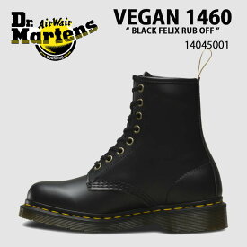 Dr.Martens ドクターマーチン 8ホールブーツ レザーブーツ VEGAN 1460 FELIX LACE UP BOOTS BLACK FELIX RUB OFF 14045001 ブラック レザー シューズ メンズ レディース 男性用 女性用【中古】未使用品