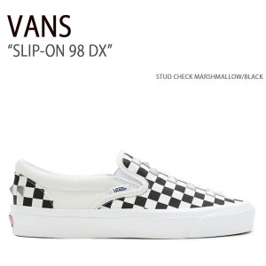 VANS バンズ スニーカー SLIP-ON 98 DX STUD CHECK MARSHMALLOW BLACK VN0A7Q58KIG スリッポン98DX スタッドチェックマシュマロ ブラック メンズ レディース 男性用 女性用