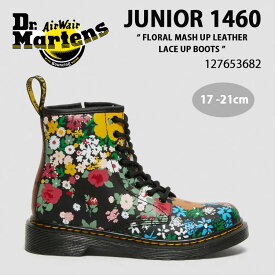 Dr.Martens ドクターマーチン キッズ ブーツ JUNIOR 1460 FLORAL MASH UP LEATHER LACE UP BOOTS BLACK FLORAL MASH UP K HYDRO 27093001 レザーシューズ 子供 キッズ シューズ ピンク キッズ用 ジュニア用 子供用【中古】未使用品