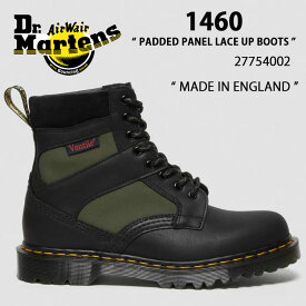 Dr.Martens ドクターマーチン 8ホール ブーツ 1460 MADE IN ENGLAND PADDED PANEL LACE UP BOOTS 27754002 BLACK+OLIVE マウンテンブーツ ブラック オリーブ メンズ イングランド製 男性用【中古】未使用品