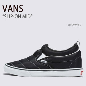 VANS oY Xj[J[ SLIP-ON MID BLACK WHITE VN0009QUBA2 Xb|~bh ubN zCg Y fB[X jp p