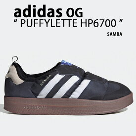 adidas originals アディダス スリッポン サンダル PUFFYLETTE SAMBA HP6700 パフィレット サンバ BLACK シューズ ブラック フェイクプリント ルームシューズ 外履き オフィス用 学校用 メンズ レディース【中古】未使用品