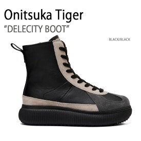 Onitsuka Tiger オニツカタイガー ブーツ DELECITY BOOT BLACK デレシティブーツ ブラック メンズ レディース 男女共用 男性用 女性用 1183C158.001 【中古】未使用品