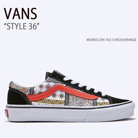 VANS バンズ スニーカー STYLE 36 MOROCCAN TILE CHECK ORANGE VN0A54F6687 スタイル36 モロカンタイルチェック オレンジ メンズ レディース 男性用 女性用【中古】未使用品