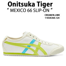 Onitsuka Tiger オニツカタイガー スニーカーMEXICO 66 SLIP-ON CREAM NEON LIMEメンズ レディース 男性用 女性用 1183A360.124 【中古】未使用品