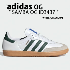 adidas originals アディダス スニーカー SAMBA OG IE3437 サンバ オリジナル WHITE GREEN GUM シューズ Tトゥ スエード レザーアッパー 本革 ホワイト グリーン ゴムアウトソール テラス系 メンズ レディース【中古】未使用品