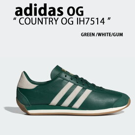 adidas originals アディダス スニーカー COUNTRY OG IH7514 カントリー オリジナル GREEN WHITE GUM シューズ レザーアッパー 本革 グリーン ホワイト ガム Tトゥ テラス系 メンズ レディース【中古】未使用品