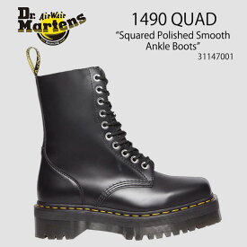 Dr.Martens ドクターマーチン 10ホールブーツ レザーブーツ 1490 QUAD LEATHER BOOTS BLACK (WMNS) 31147001 10H 10ホール ブラック レザー シューズ レディース 女性用【中古】未使用品