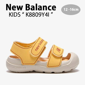 New Balance ニューバランス キッズ サンダル NewBalance 8809 YELLOW キッズシューズ イエロー ベージュ チェック柄 ベルクロ K8809Y4I ベビー用 キッズ用 ジュニア用 子供用【中古】未使用品