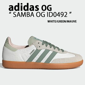 adidas originals アディダス スニーカー SAMBA OG ID0492 サンバ オリジナル WHITE GREEN MAUVE シューズ スエードアッパー 本革 ホワイト シルバーグリーン ガムラバーソール テラス系 Tトゥ メンズ レディース【中古】未使用品