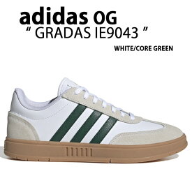 adidas アディダス スニーカー GRADAS IE9043 WHITE CORE GREEN GOLD グラダス 3ストライプ シューズ レザーアッパー レザー 本革 ホワイト グリーン クラシック メンズ レディース【中古】未使用品