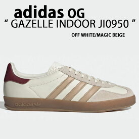 adidas originals アディダス スニーカー GAZELLE INDOOR IH0376 ガゼル インドア OFF WHITE BEIGE RED シューズ レザー 本革 テラス系 T-トゥ ニュアンスカラー くすみカラー オフホワイト ベージュ メンズ レディース【中古】未使用品