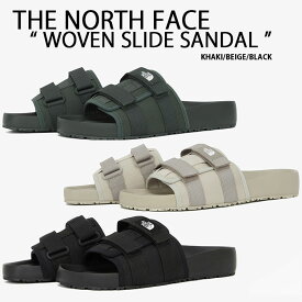 THE NORTH FACE ノースフェイス サンダル WOVEN SLIDE スライドサンダル KHAKI BEIGE BLACK アウトドアサンダル ベルト 調整 ロゴ カーキ ベージュ ブラック メンズ レディース NS92Q12J/K/L【中古】未使用品