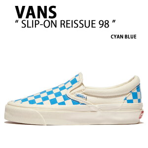 VANS oY Xj[J[ SLIP-ON REISSUE 98 CHECKERBOARD CYAN BLUE VN000CWA0H7 Xb| CV[ `FbJ[{[h VAu[Y fB[X jp p