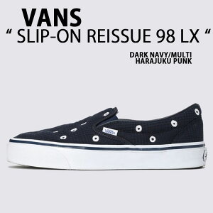 VANS �o���Y �X���b�|�� SLIP-ON REISSUE 98 LX HARAJUKU PUNK NAVY MULTI VN000NBME4B �V���[�Y ���V���[ 98 ���b�N�X TOKYO DESIGN COLLECTIVE �l�C�r�[ �}���` �h�b�g �����Y ���f�B�[�X