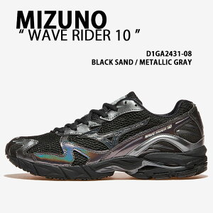 Mizuno �~�Y�m �X�j�[�J�[ WAVE RIDER 10 �V���[�Y �E�F�[�u���C�_�[10 �W���M���O�X�j�[�J�[ BLACK �u���b�N GRAY �O���[ �����Y ���f�B�[�X D1GA2431-08