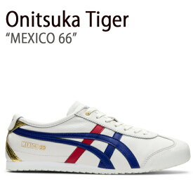 Onitsuka Tiger オニツカタイガー スニーカー メキシコ 66 ホワイト ダークブルー D507L.0152 メンズ レディース 男女共用 男性用 女性用【中古】未使用品