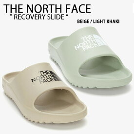 THE NORTH FACE ノースフェイス サンダル RECOVERY SLIDE 一体型サンダル 一体形成 リカバリー スライド スライドサンダル スリッパー ビッグ ロゴ WHITELABEL ベージュ カーキ メンズ レディース NS98N10K/L 【中古】未使用品