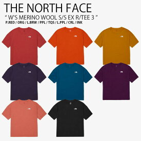 THE NORTH FACE ノースフェイス レディース Tシャツ W'S MERINO WOOL S/S EX R/TEE 3 メリノウール ショートスリーブ ティーシャツ 半袖 レッド オレンジ ブラウン パープル ブルー ピンク ブラック NI7UN38【中古】未使用品