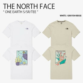 THE NORTH FACE ノースフェイス Tシャツ ONE EARTH S/SR/TEE ワン アース ショートスリーブ ティーシャツ 半袖 カットソー クルーネック ホワイト ベージュ WHITELABEL メンズ レディース NT7UN05K/L【中古】未使用品