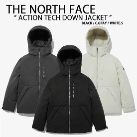 THE NORTH FACE ノースフェイス ダウンジャケット ACTION TECH DOWN JACKET ダウン ジャケット ショートダウン WHITELABEL フード フード付き BLACK CHARCOAL WHITE NJ1DN54K/J/L【中古】未使用品