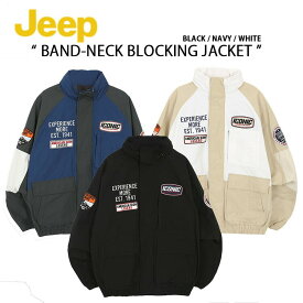 Jeep ジープ フライトジャケット BANDNECK BLOCKING JACKET バンドネック ブロッキング ジャケット ブルゾン BLACK NAVY WHITE フライトジャンパー スタンドネック ストリート ブラック ネイビー ホワイト JL1JPU221【中古】未使用品