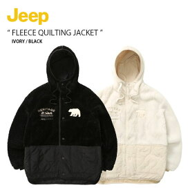 Jeep ジープ フリースジャケット FLEECE QUILTING JACKET フリース キルティング ジャケット ボアジャケット フーディ パーカー カジュアル ストリート ブラック アイボリー メンズ レディース 男女共用 JM4TZF409【中古】未使用品