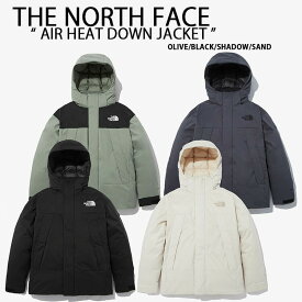 THE NORTH FACE ノースフェイス ダウンジャケット AIR HEAT DOWN JACKET ヒートダウン ショートダウン フード フード付き BLACK GRAY KHAKI WHITE オーバーフィット ブラック サンドシェル NJ2DN50A/B/C/D【中古】未使用品