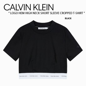 Calvin Klein カルバンクライン Tシャツ LOGO HEM HIGH NECK SHORT SLEEVE CROPPED T-SHIRT CK ロゴヘムハイネックショートスリーブクロップドTシャツ レディース J219617 BEH【中古】未使用品