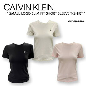 Calvin Klein カルバンクライン Tシャツ SMALL LOGO SLIM FIT SHORT SLEEVE T-SHIRT CK スモールロゴスリムフィット半袖Tシャツ レディース 女性用 J221165 YAF/TA1/BEH【中古】未使用品