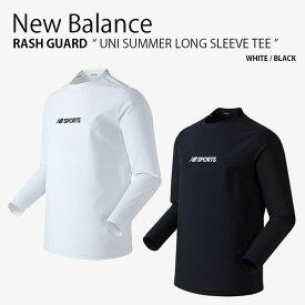 New Balance ニューバランス ラッシュガード UNI SUMMER LONG SLEEVE TEE ユニ サマー ロングスリーブ ティーシャツ ラウンドネック 長袖 水着 スイムウェア Tシャツ ロゴ ホワイト ブラック メンズ レディース 男女共用 男性用 女性用 NBNDD32703【中古】未使用品