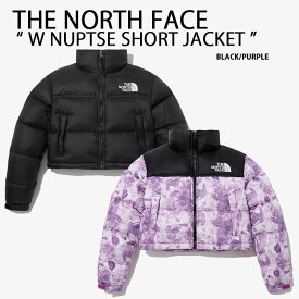 THE NORTH FACE ノースフェイス レディース ダウンジャケット W NUPTSE SHORT JACKET ヌプシダウン ウエスト丈 クロップ丈 BLACK PURPLE ヌプシ ダウン ジャケット ブラック パープル NJ1DP31A/B【中古】未使用品