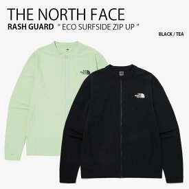 THE NORTH FACE ノースフェイス ラッシュガード ECO SURFSIDE ZIP UP エコ サーフサイド ジップアップ ジャケット クルーネック ロングスリーブ 長袖 水着 スイムウェア ロゴ ブラック グリーン メンズ レディース 男女共用 男性用 女性用 NJ5JP08J/K【中古】未使用品