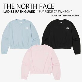 THE NORTH FACE ノースフェイス レディース ラッシュガード SURFSIDE CREWNECK サーフサイド クルーネック ロングスリーブ ラウンドネック ティーシャツ ロンT 長袖 水着 スイムウェア ロゴ ブラック ブルー ピンク 女性用 NT7TP01J/K/L【中古】未使用品