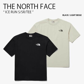 THE NORTH FACE ノースフェイス Tシャツ ICE RUN S/SR/TEE アイス ラン ショートスリーブ ラウンドネック ティーシャツ 半袖 カットソー ウーブンシャツ ロゴ ブラック ベージュ WHITELABEL メンズ レディース 男性用 女性用 男女共用 NT7UP02J/K【中古】未使用品