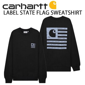 CARHARTT カーハート スウェット LABEL STATE FLAG SWEATSHIRT BLACK フラッグデザイン 星条旗 スウェットトレーナ ブラック メンズ レディース ユニセックス I031011【中古】未使用品