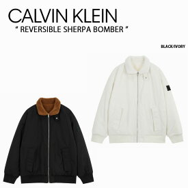 Calvin Klein カルバンクライン ジャケット REVERSIBLE SHERPA BOMBER BLACK IVORY CK リバーシブルシェルパーボンバー ブラック アイボリー メンズ 男性用 J324123 BEH/YBI【中古】未使用品