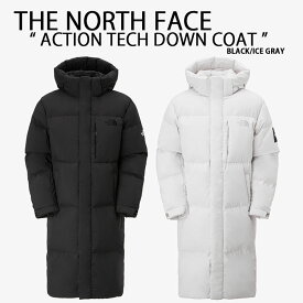 THE NORTH FACE ノースフェイス ダウンコート ACTION TECH DOWN COAT ロングダウン BLACK GRAY コート ロングコート ベンチコート ブラック アイスグレー メンズ レディース NC1DP50K/J【中古】未使用品