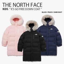 THE NORTH FACE ノースフェイス キッズ ダウンジャケット K'S GO FREE DOWN COAT ゴー フリー ダウン コート ジャケット ジップアップ フーディ パーカー ロゴ カジュアル ストリート ブラック ピンク ネイビー 男の子 女の子 子供用 NJ1DP51S/T/U【中古】未使用品