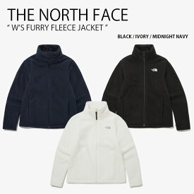 THE NORTH FACE ノースフェイス レディース フリースジャケット W'S FURRY FLEECE JACKET ウィメンズ フューリー フリース ジャケット ボアジャケット ハイネック ロゴ ブラック アイボリー ネイビー 女性用 NJ4FP81A/B/C【中古】未使用品