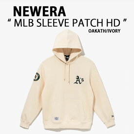 NEWERA ニューエラ パーカー AP MLB SLEEVE PATCH HD41 OAKATH アスレチックス PEARL IVORY フーディー プルオーバーパーカー パールアイボリー メンズ レディース 14179205【中古】未使用品