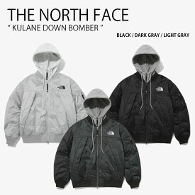 THE NORTH FACE ノースフェイス ダウンジャケット KULANE DOWN BOMBER クルアーン ダウン ボンバー ジャケット フード付き フーディ パーカー ロゴ カジュアル ストリート WHITELABEL ブラック グレー メンズ レディース 男性用 女性用 NJ1DP64J/K/L【中古】未使用品