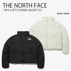 THE NORTH FACE ノースフェイス レディース ダウンジャケット W'S LOFTY DOWN JACKET V2 ウィメンズ ロフティ ダウン ジャケット スタンドネック クロップ丈 ロゴ カジュアル ストリート キャンプ ブラック アイボリー 女性用 NJ1DP93A/B【中古】未使用品