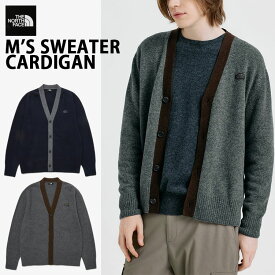 THE NORTH FACE ノースフェイス カーディガン M'S SWEATER CARDIGAN セーター ニットカーディガン GRAY NAVY ウールカーディガン グレー ネイビー メンズ レディース NJ5SP50A/B【中古】未使用品