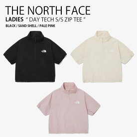 THE NORTH FACE ノースフェイス レディース Tシャツ DAY TECH S/S ZIP TEE デイ テック ショートスリーブ ジップ ティーシャツ 半袖 カットソー クロップ丈 スタンドネック ロゴ ブラック アイボリー ピンク ウィメンズ 女性用 NT7KQ02A/B/D【中古】未使用品